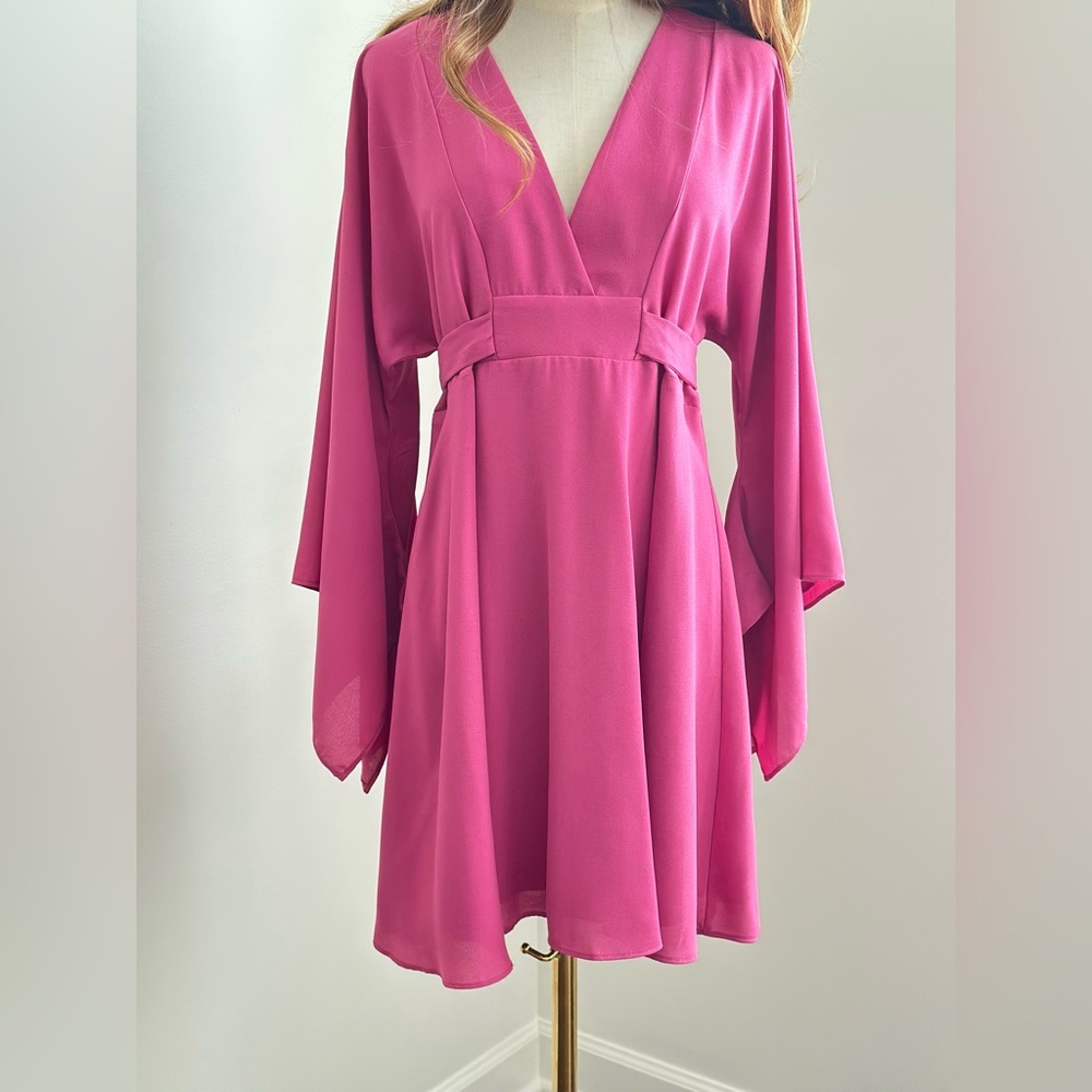 Pink bell sleeve dress